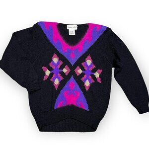 Vintage 90s Franco Valeri Luxury Designer Faux Mohair Knit Sweater Womens Small